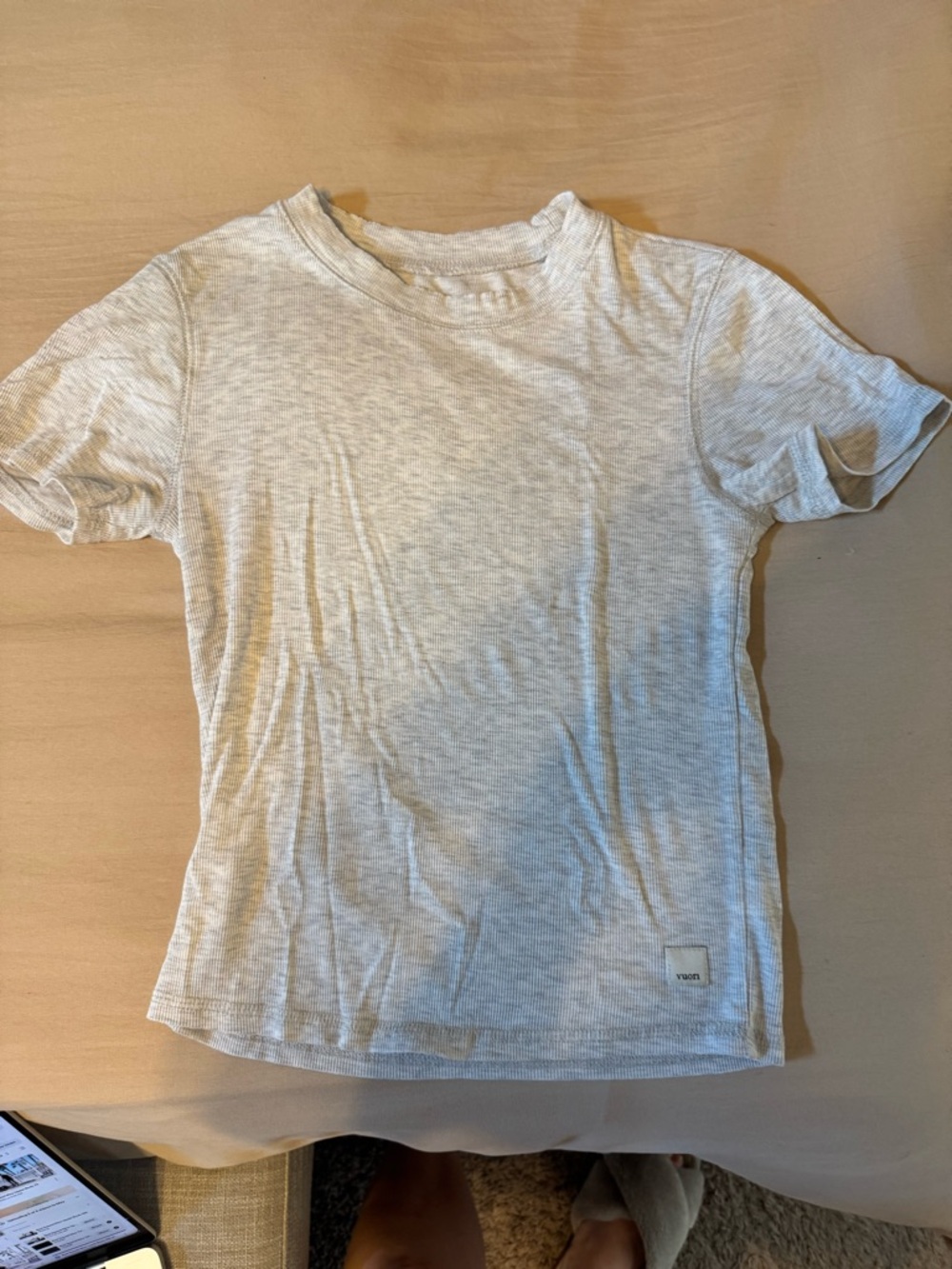 Vuori Light Gray Short Sleeve Crew Tee